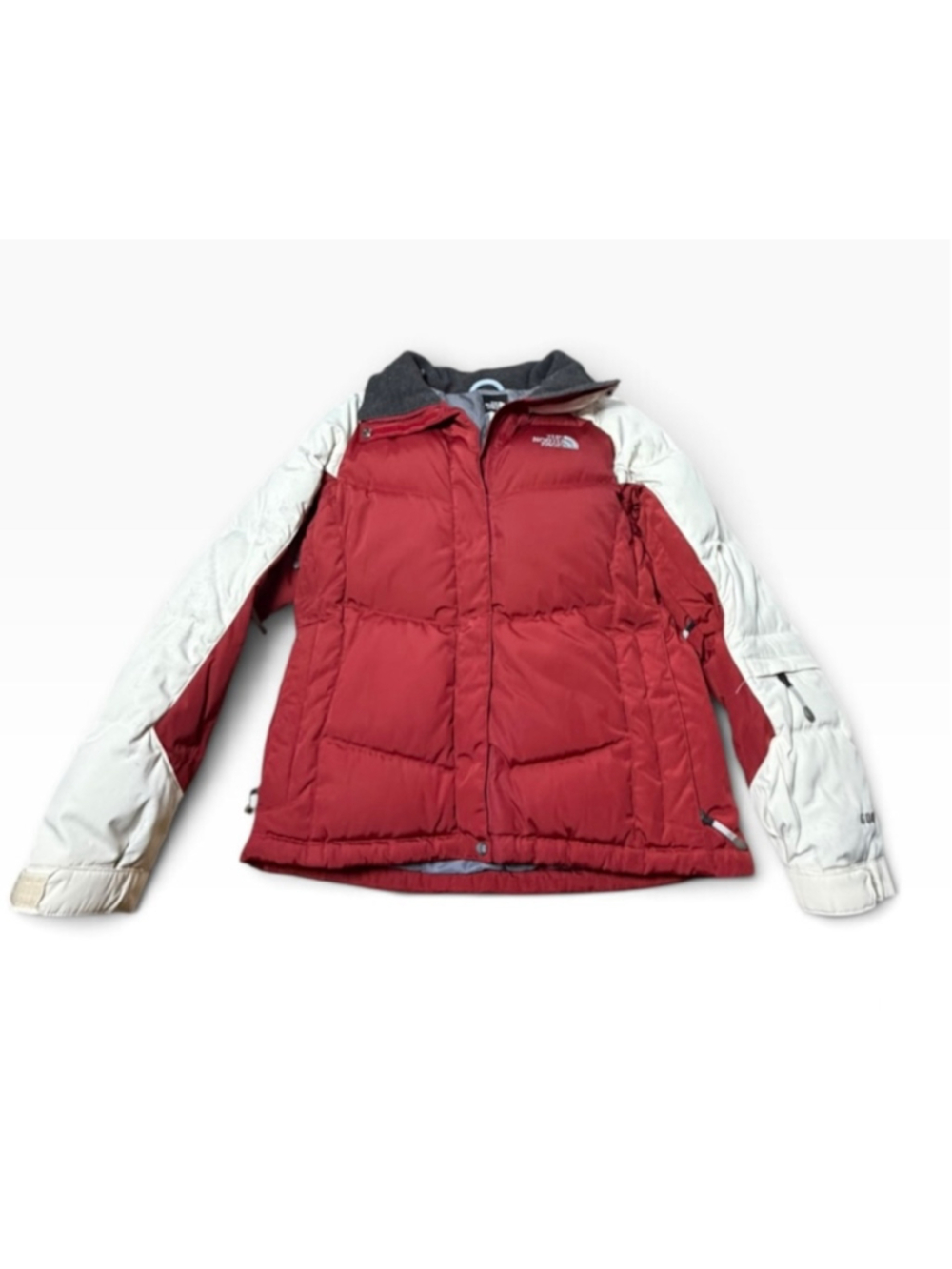 The North Face 600 Down Ski Jacket Fur Hood Burgundy White Vintage Puffer S - Picture 2 of 11